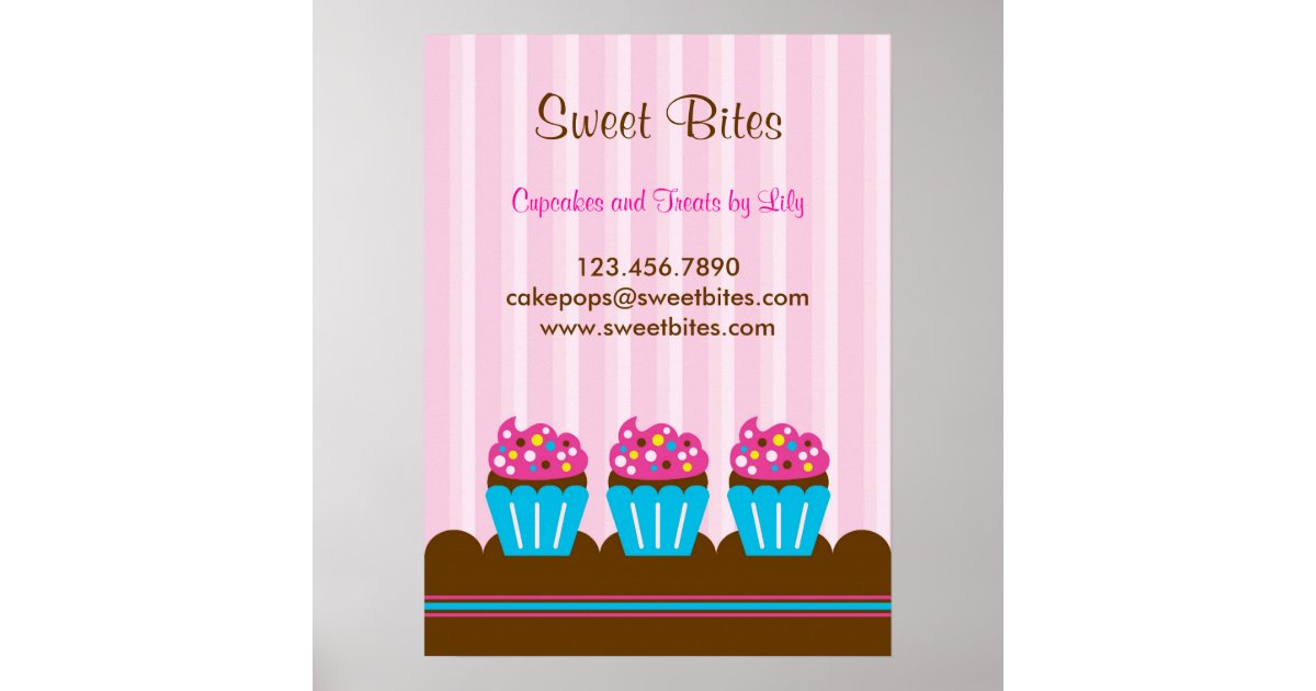 Cupcakes Bakery Poster | Zazzle