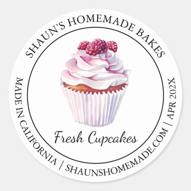 Cupcakes Baking Modern label (Front)