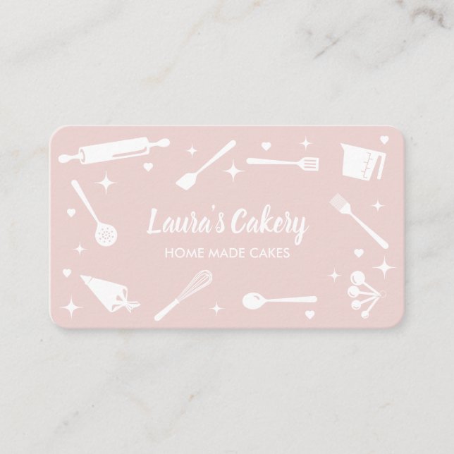 Cupcakes Baking Tools Utensils Whisk Pastry  Business Card (Front)