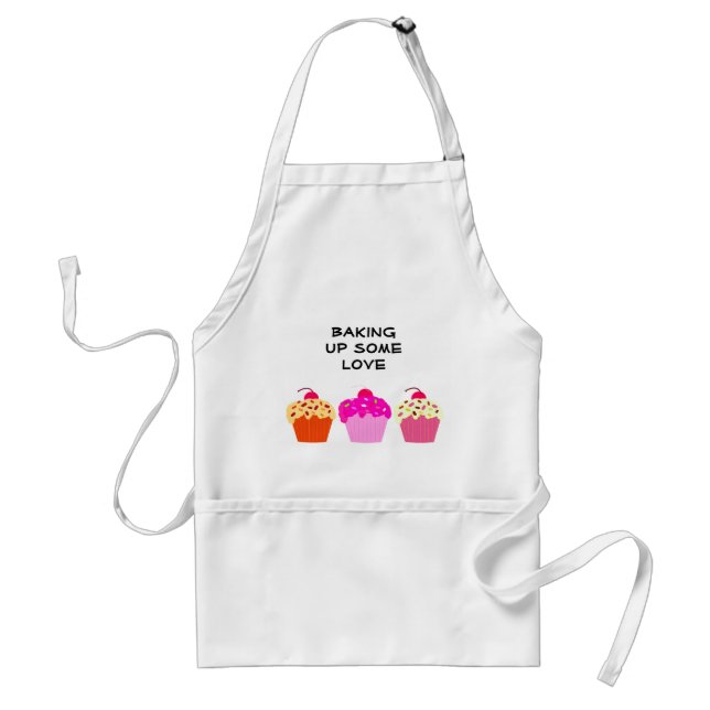 Cupcakes Baking up some Love Adult Apron (Front)