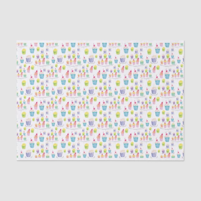 Cupcakes Birthday Tissue Paper  (Front)