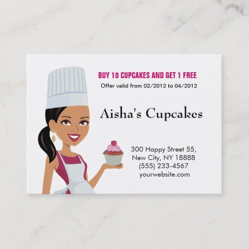 Cupcakes Biz Card with African Am Version Business Card Templates