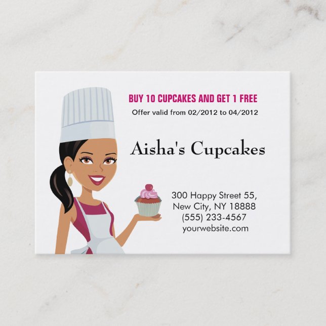 Cupcakes Biz Card with African Am Version (Front)