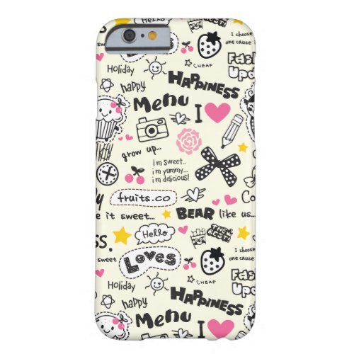 Cupcakes bows hearts girly girl pattern barely there iPhone 6 case