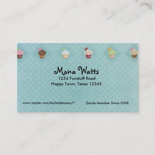 Customizable Cupcakes business card