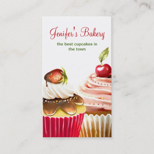 Customizable cupcakes business cards