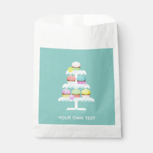 Cupcakes Cake Stand Teal Custom Text Favor Bag