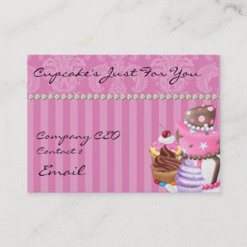 Cupcake's Chic Damask Bling Design  Business Card by PersonalCustom at Zazzle