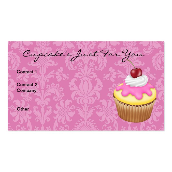 Cupcake's Chic Damask Design  Business Card