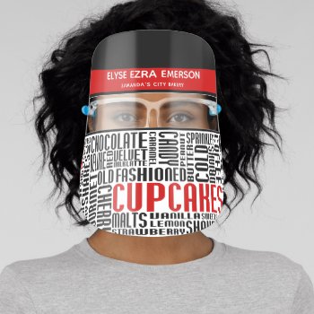 Cupcakes Chit Chat Face Shield by identica at Zazzle