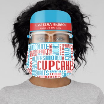 Cupcakes Chit Chat Face Shield by identica at Zazzle