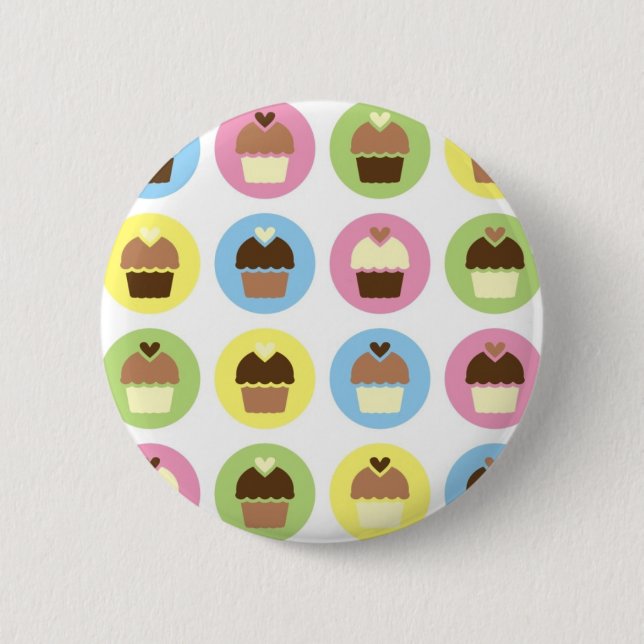 Cupcakes Circles Pin Badge (Front)