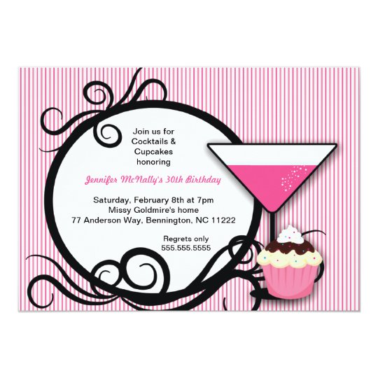 Cupcakes And Cocktails Party Invitations 4