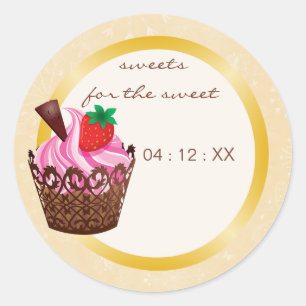 Cupcakes & Cocktails Party Favor Stickers - honey