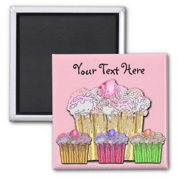 Cupcakes Custom Magnet by profilesincolor at Zazzle