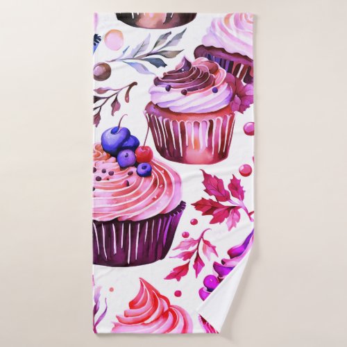 Cupcakes Dessert Heaven  Bath Towel Set