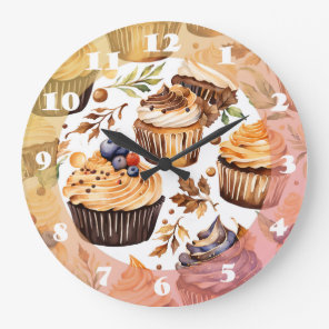Cupcakes Dessert Heaven  Large Clock