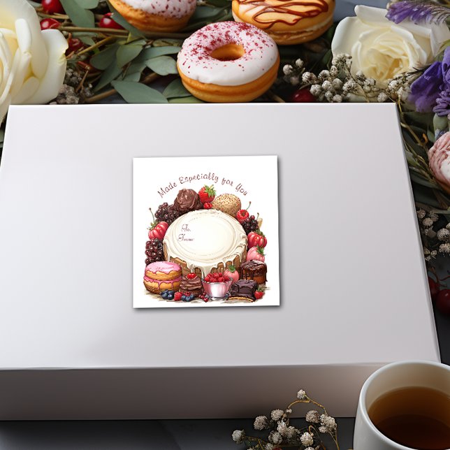 Cupcakes Donuts Brownies Candy Square Sticker (Creator Uploaded)