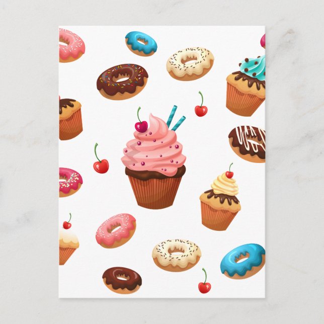 Cupcakes Donuts Postcard (Front)