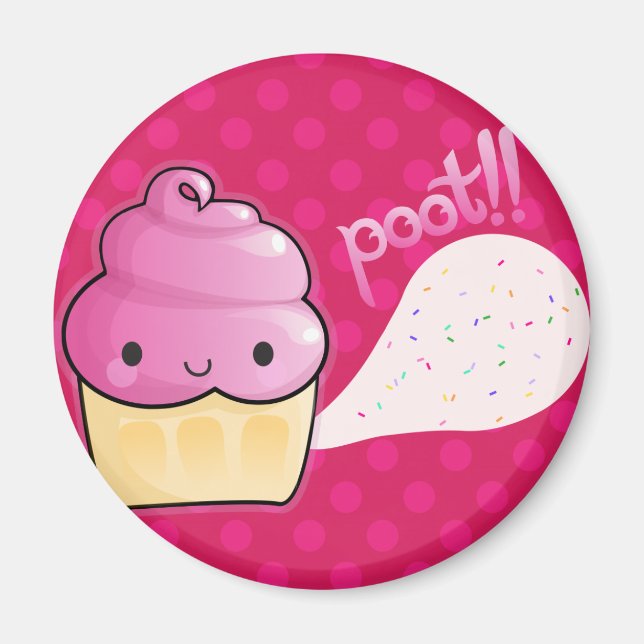 Cupcakes Fart Sprinkles Pink Magnet (Front)