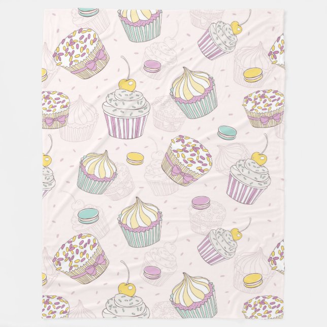 Cupcakes Fleece Blanket (Front)