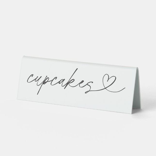 Cupcakes Food Label Wedding Party Acrylic Sign (Front)