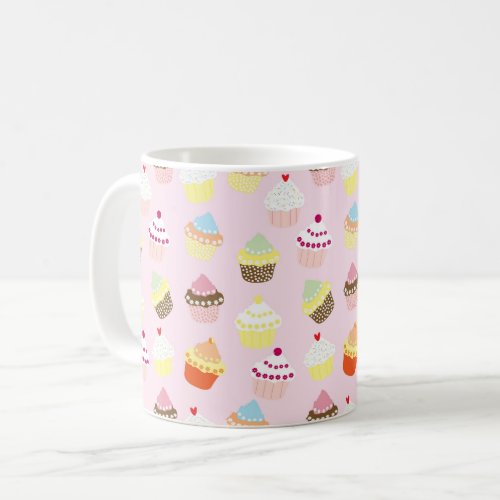 CUPCAKES FOOD PINK PATTERN COFFEE MUG