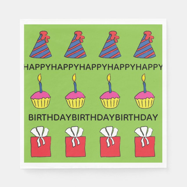 Cupcakes Funny Birthday Party Napkins (Front)