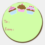Cupcakes Gift Tag Sticker at Zazzle