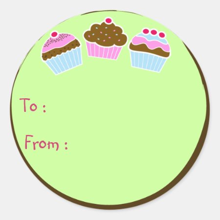 Cupcakes Gift Tag Sticker
