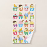 Cupcakes Happy Birthday Add Your Name Cute Goodies Hand Towel at Zazzle