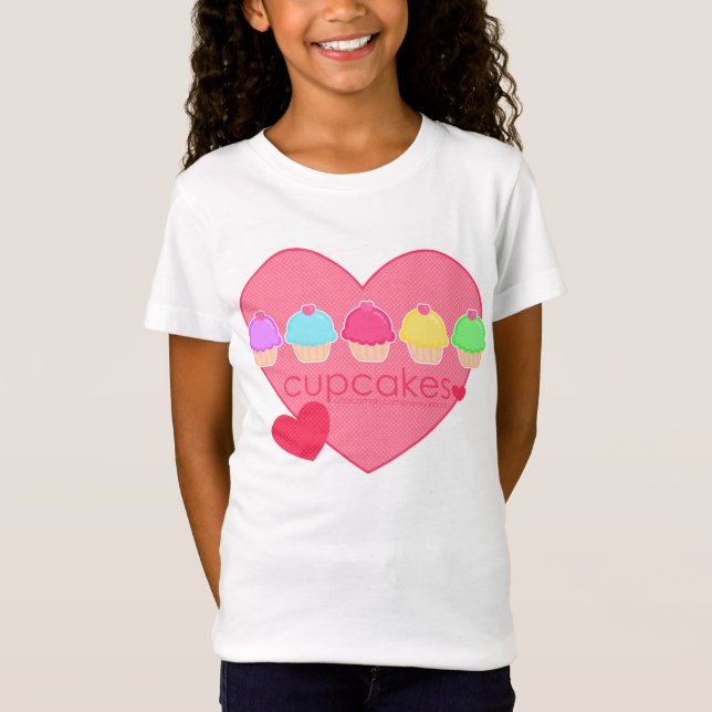 Cupcakes Heart for Kids T-Shirt (Front)