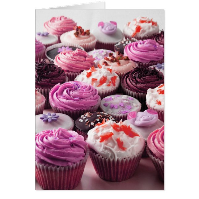 Cupcakes, just baked and iced cards (Front)