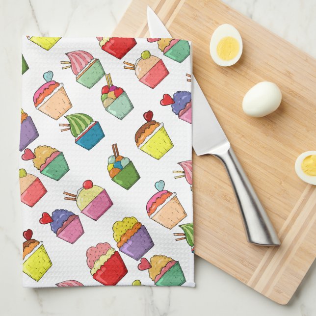 Cupcakes Kitchen Towel (Quarter Fold)
