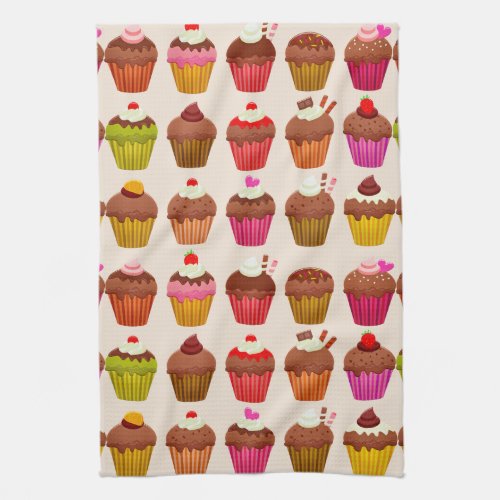 cupcakes kitchen towel