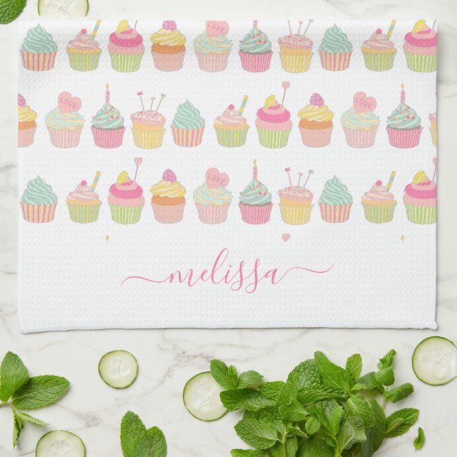 Cupcakes Kitchen Towel (Folded)