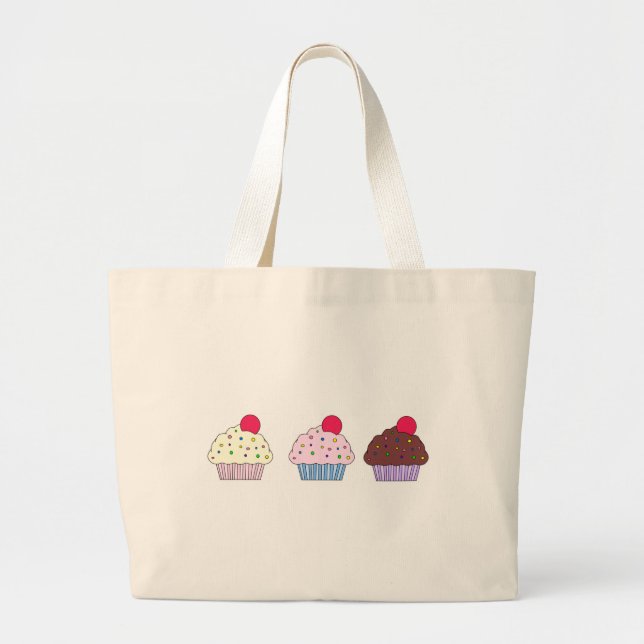 Cupcakes Large Tote Bag (Front)