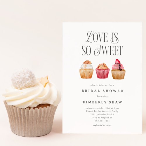 Cupcakes Love Is So Sweet Bridal Shower Invitation