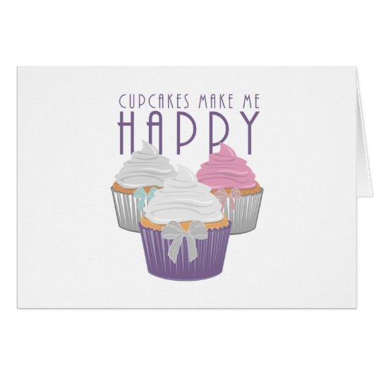 Cupcakes Make Me Happy Cards (Front Horizontal)
