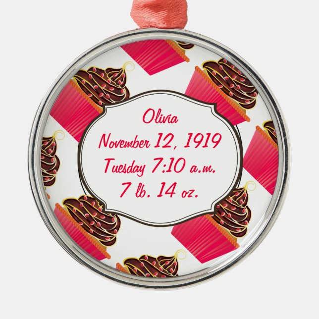 Cupcakes Metal Ornament (Front)