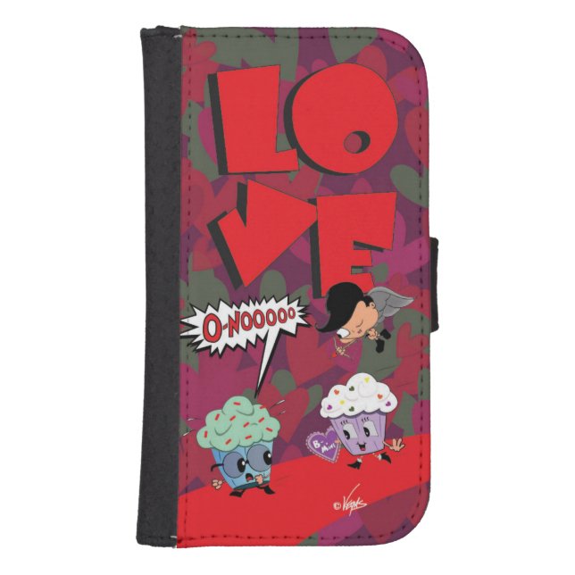 Cupcakes n Hearts Samsung Galaxy Wallet Case (Front)