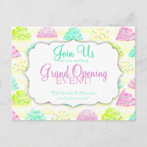 Cupcakes N Sprinkles Custom Grand Opening Postcard