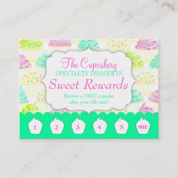 Cupcakes N Sprinkles Custom Rewards Cards by creativetaylor at Zazzle