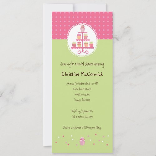 Cupcakes on a Stand Personalized Invite