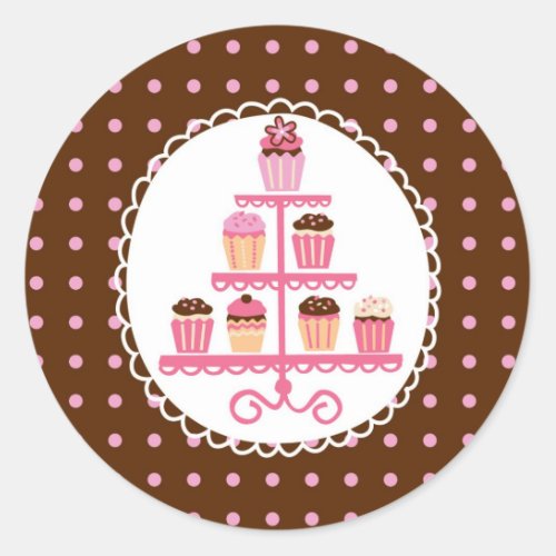 Cupcakes On A Stand Seal Sticker