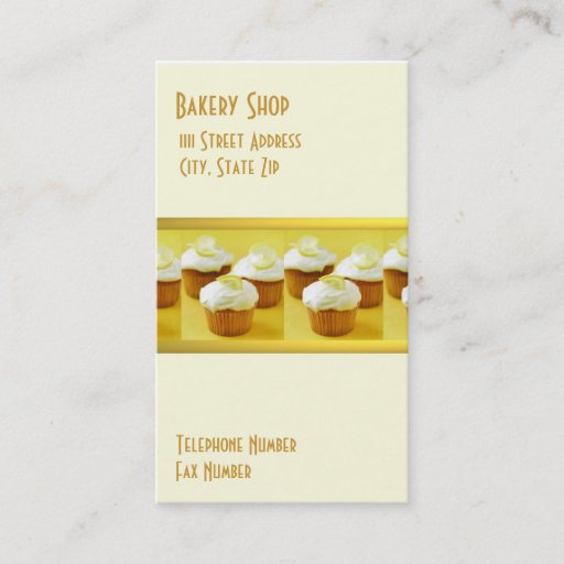 Customizable Cupcakes on Lemon Background Business Cards