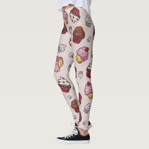 Cupcakes on Pink Leggings