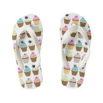 Cupcakes Pattern Kid's Flip Flops Cupcakes Pattern Kid's Flip Flops