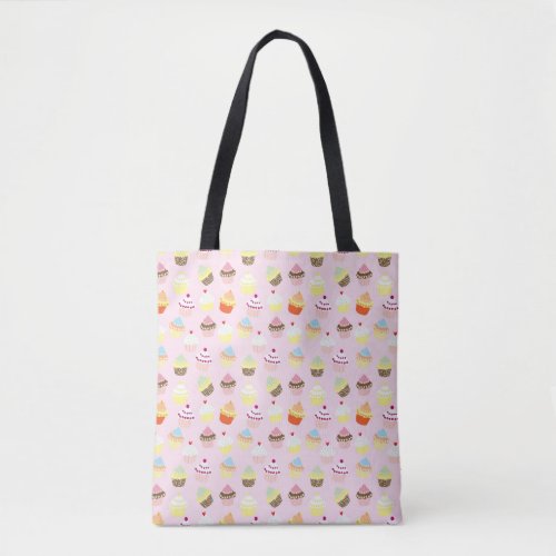 Cupcakes Pattern Pastel Pink Cute Tote Bag