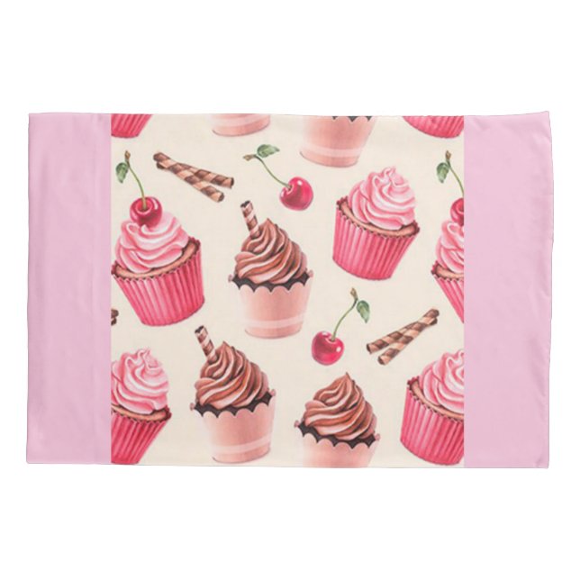 Cupcakes Pillow Case (Back)